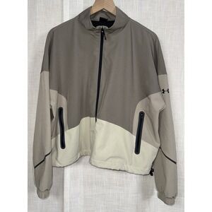 Under Armour UA Unstoppable Full Zip Jacket Women's XL Taupe Brown Colorblock